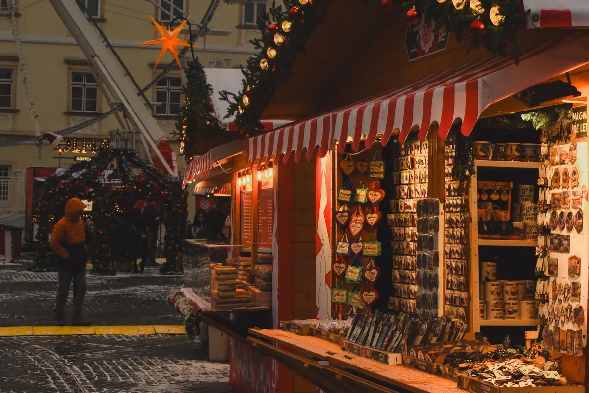 Winter celebration with illuminated stalls (representative image)