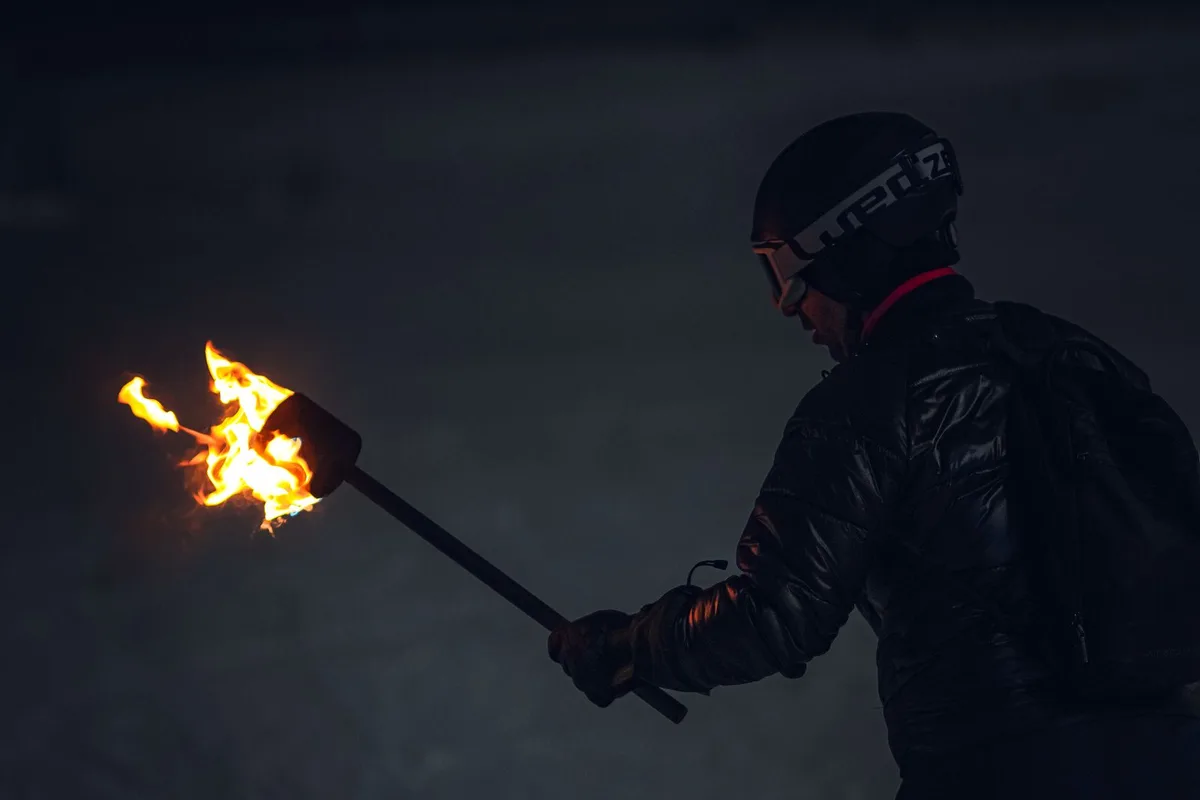 Torchlit skiing at night (representative image)